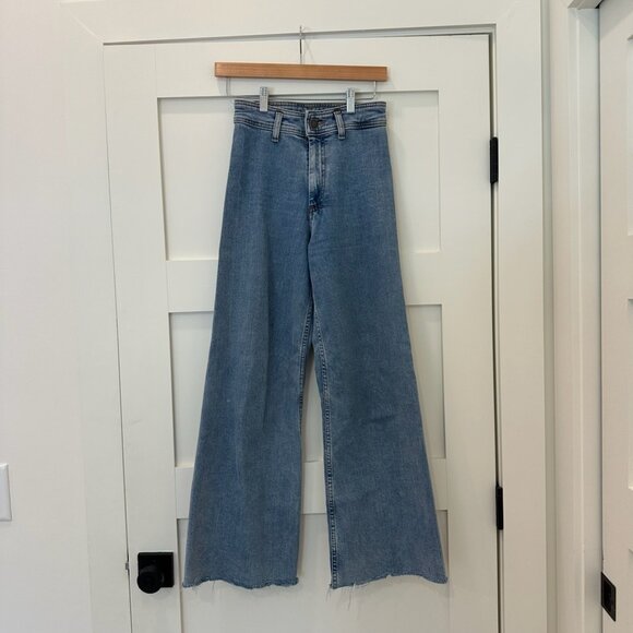 Wide Leg Denim Pants - Picture 1 of 4